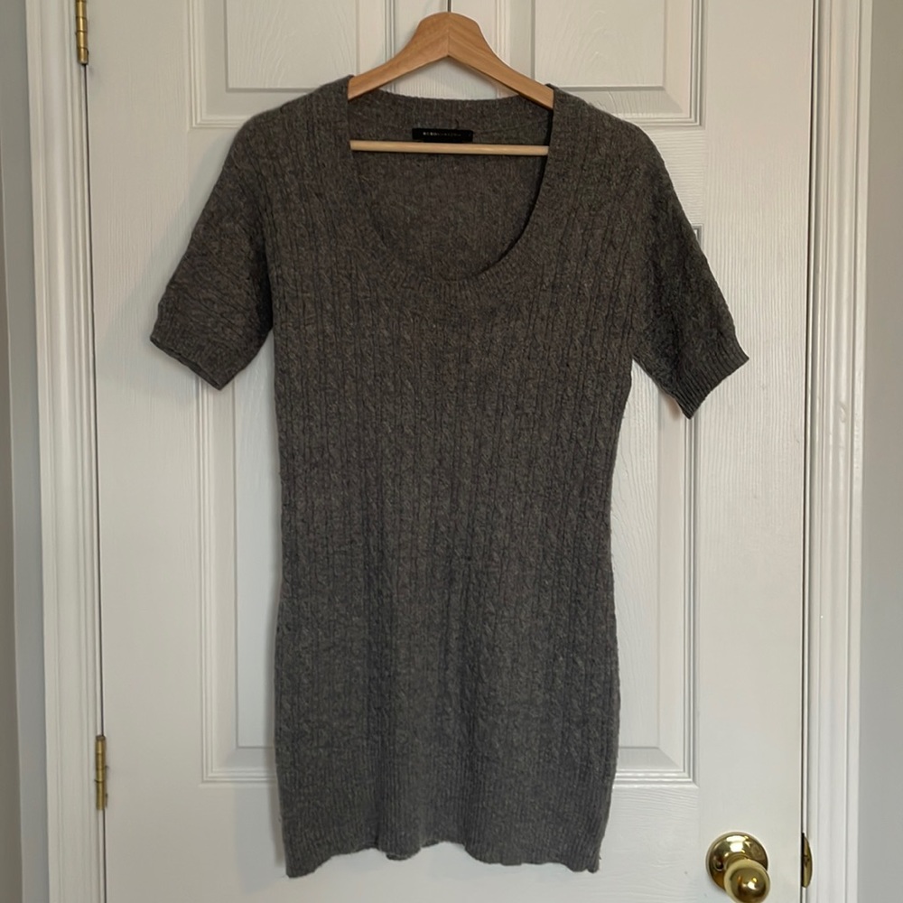 BCBGMaxAzria scoop neck mini sweater dress